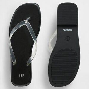 GAP JELLY FLIP FLOPS BLACK CLEAR 8